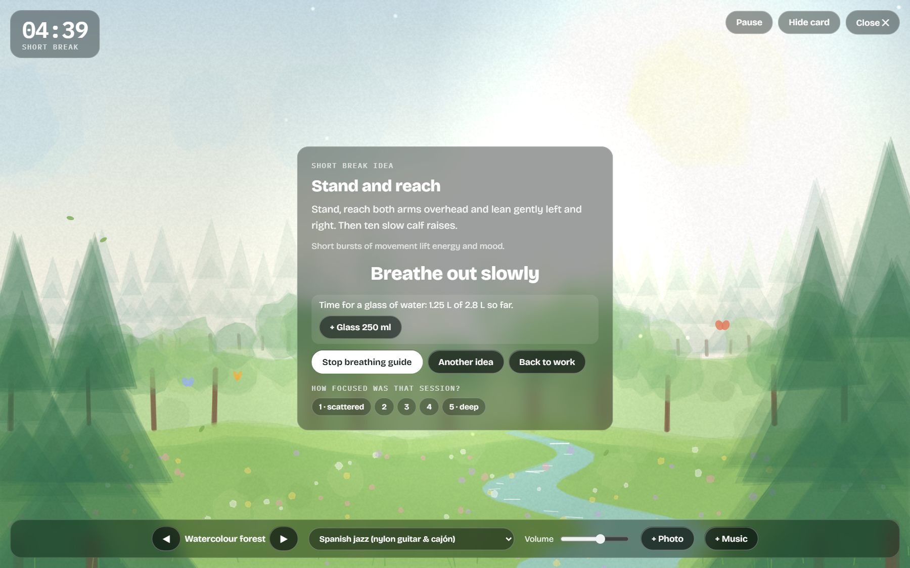 Guided breathing